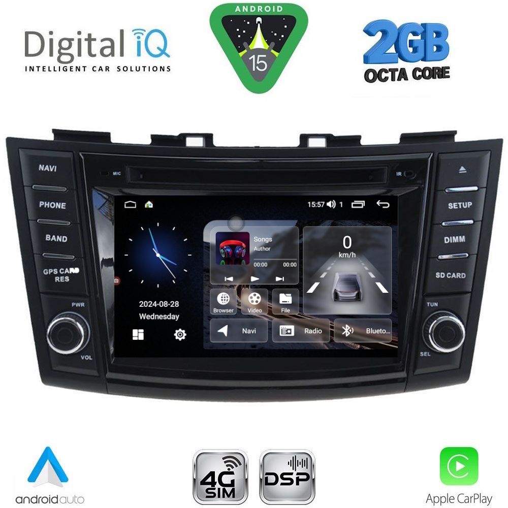 DIGITAL IQ MSF 377_CPA (7" DECK) MULTIMEDIA SYSTEM for SUZUKI SWIFT mod. 2011-2016