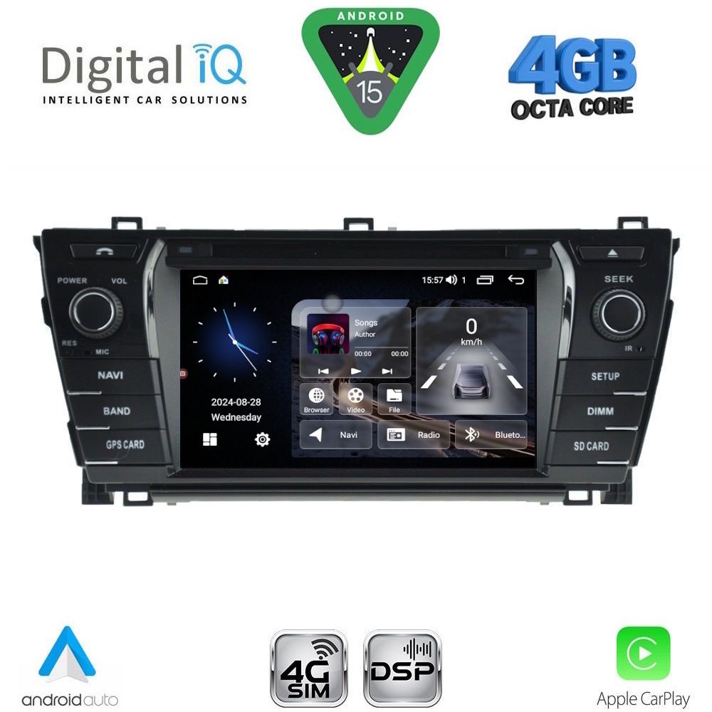 DIGITAL IQ MSG 412_CPA (7” DECK) MULTIMEDIA SYSTEM for TOYOTA COROLLA mod. 2013-2016