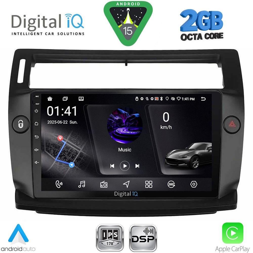 DIGITAL IQ RSF 4084BL_CPA (9inc) MULTIMEDIA TABLET for CITROEN C4  mod. 2004-2011 (BLACK)
