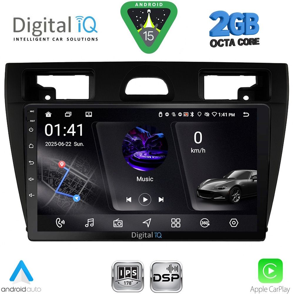 DIGITAL IQ RSF 4153BL_CPA (9inc) MULTIMEDIA TABLET for FORD FIESTA mod. 2005-2008 (BLACK)