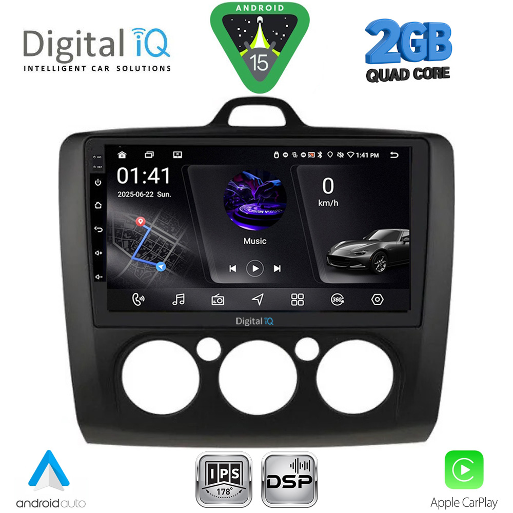 DIGITAL IQ RSF 4156BL_CPA A/C (9inc) MULTIMEDIA TABLET for FORD FOCUS mod. 2005-2012 (BLACK)