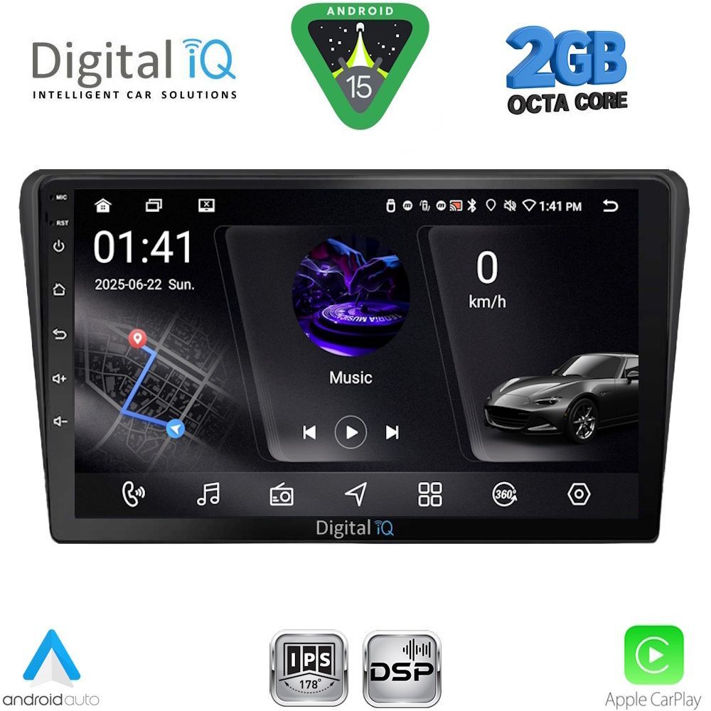 DIGITAL IQ RSF 4704BL_CPA (9inc) MULTIMEDIA TABLET for TOYOTA AVENSIS (T25) mod. 2003-2009 (BLACK)