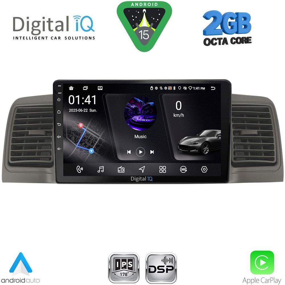 DIGITAL IQ RSF 4712GR_CPA (9inc) MULTIMEDIA TABLET for TOYOTA COROLLA mod. 2001-2006 (GREY)