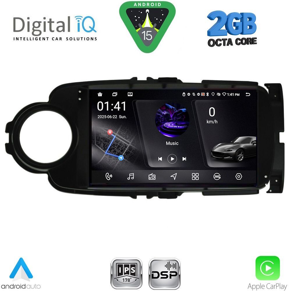 DIGITAL IQ RSF 4737BL_CPA (9inc) MULTIMEDIA TABLET for TOYOTA YARIS mod. 2011-2015 (BLACK)