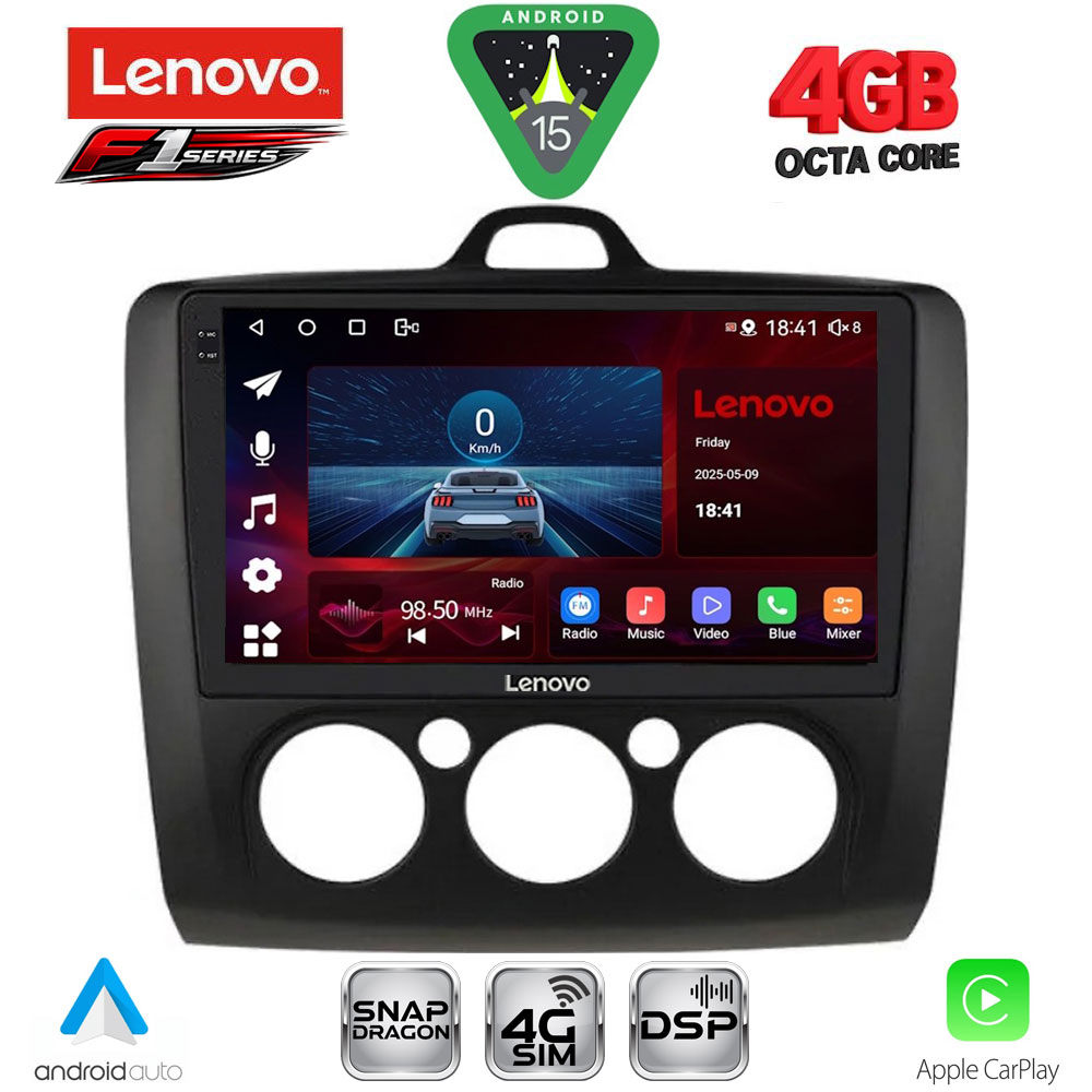 LENOVO SSQ 9156BL_CPA A/C (9inc) MULTIMEDIA TABLET for FORD FOCUS mod. 2005-2012 (BLACK)