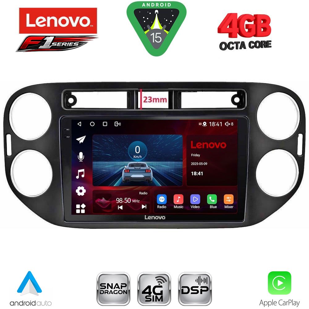 LENOVO SSQ 9760BL_CPA (9inc) MULTIMEDIA TABLET for VW TIGUAN mod. 2011-2016 (BLACK)
