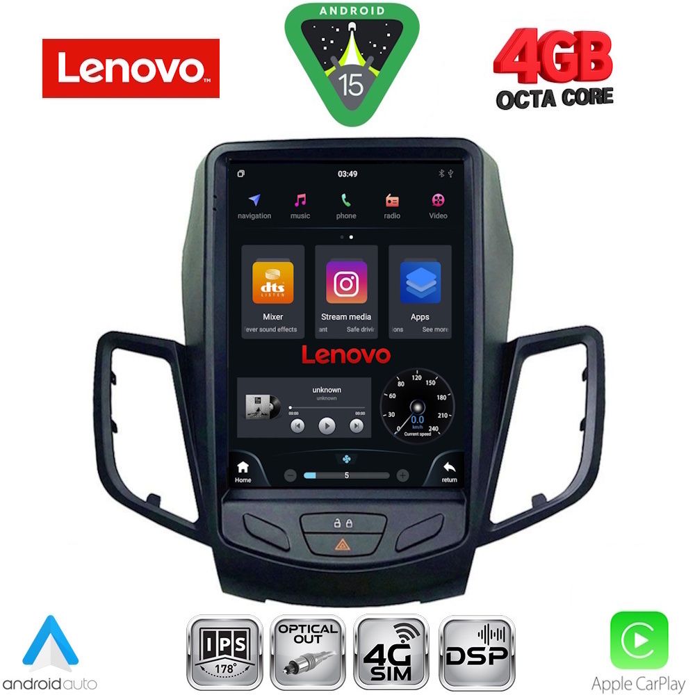 LENOVO SSX 9854_CPA TESLA STYLE for FORD FIESTA mod. 2008-2017