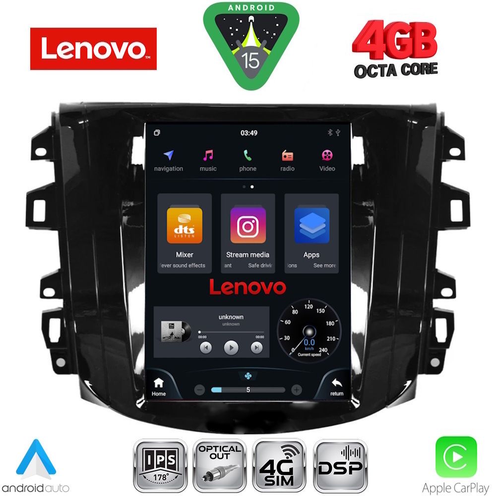LENOVO SSX 9856_CPA TESLA STYLE for NISSAN NAVARA mod. 2016-2025