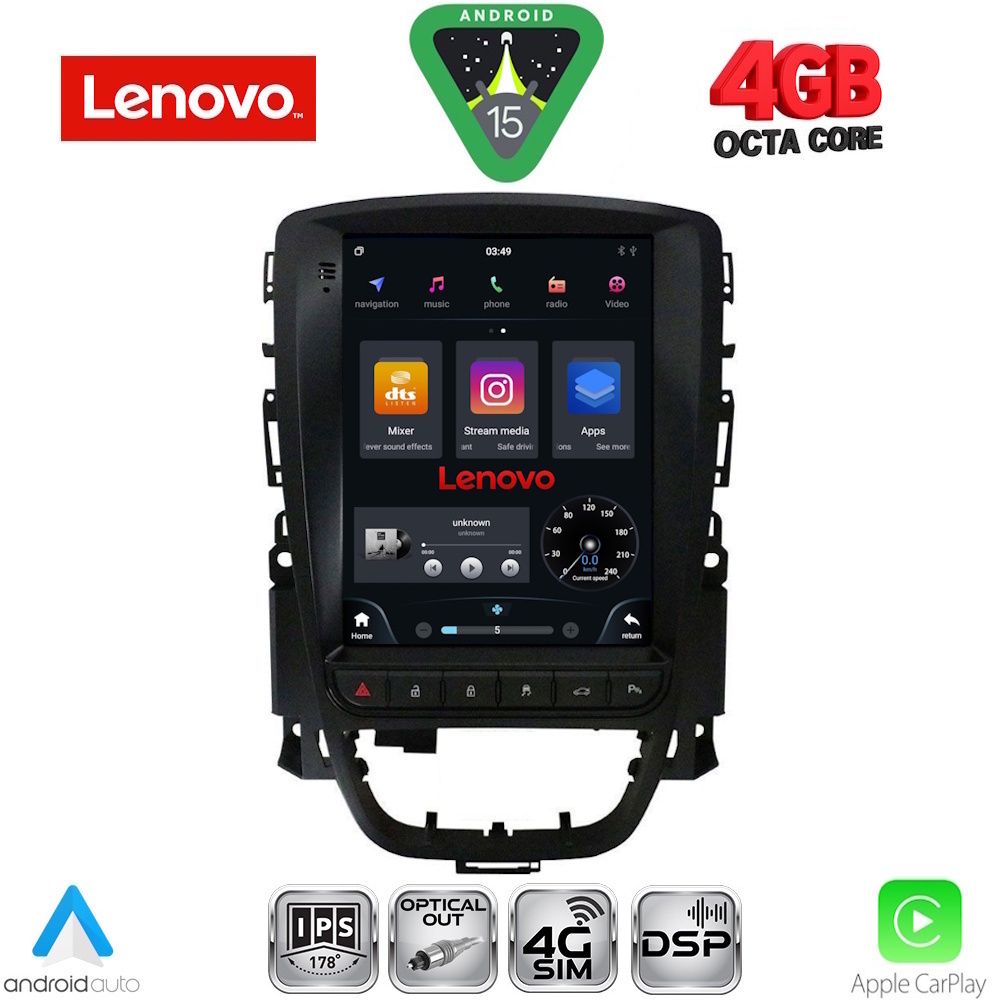 LENOVO SSX 9972_CPA TESLA STYLE for OPEL ASTRA J mod. 2011-2016