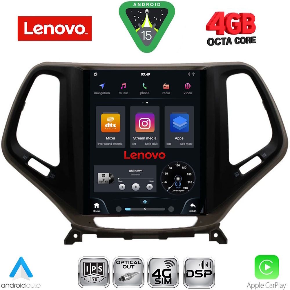 LENOVO SSX 9984_CPA TESLA STYLE for JEEP CHEROKEE mod. 2014-2024