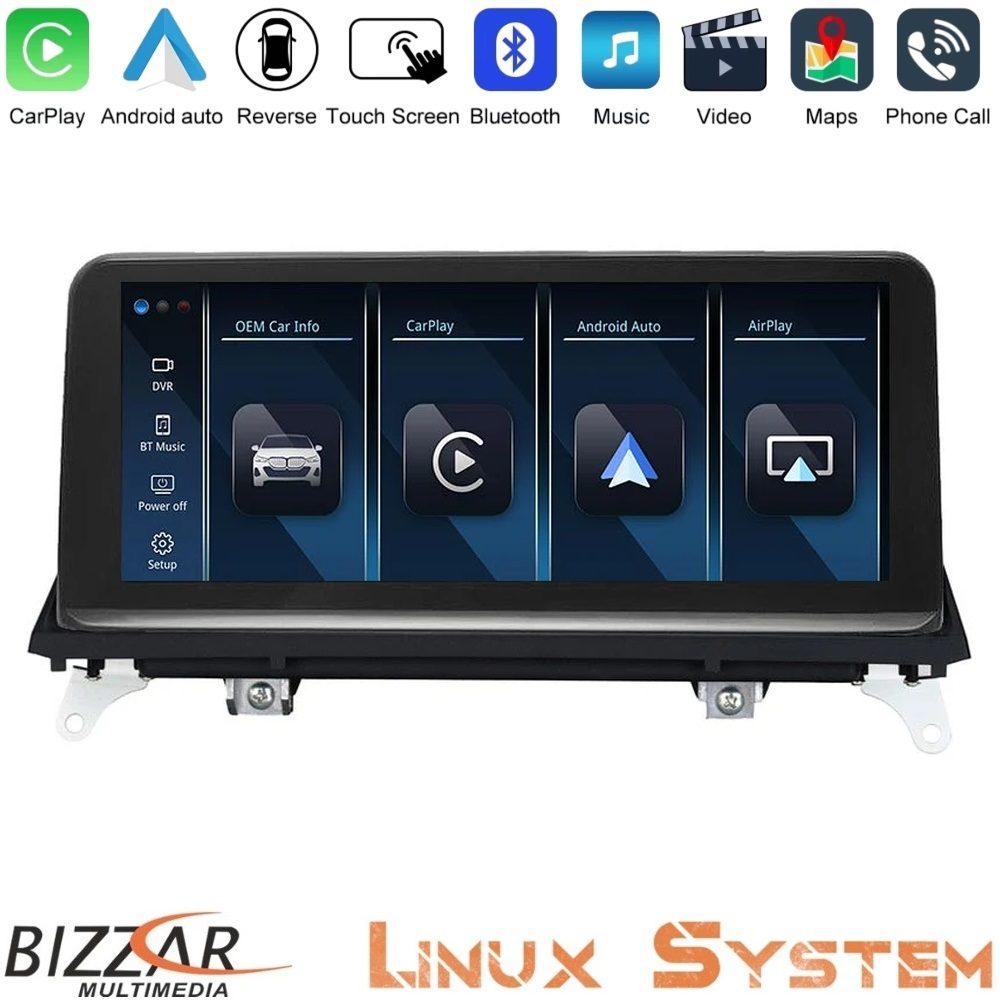Bizzar BMW X5 & X6 2007-2010 Linux Apple CarPlay | Android Auto screen 10.25" HD Anti-reflection