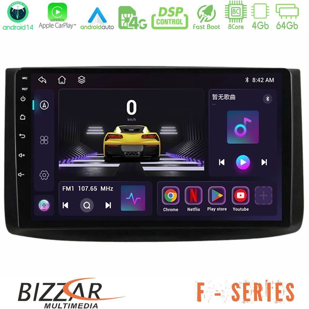 Bizzar F Series 8Core Android14 4+64GB  Chevrolet Aveo 2006-2010 Navigation Multimedia Tablet 9" Με Carplay & Android Auto