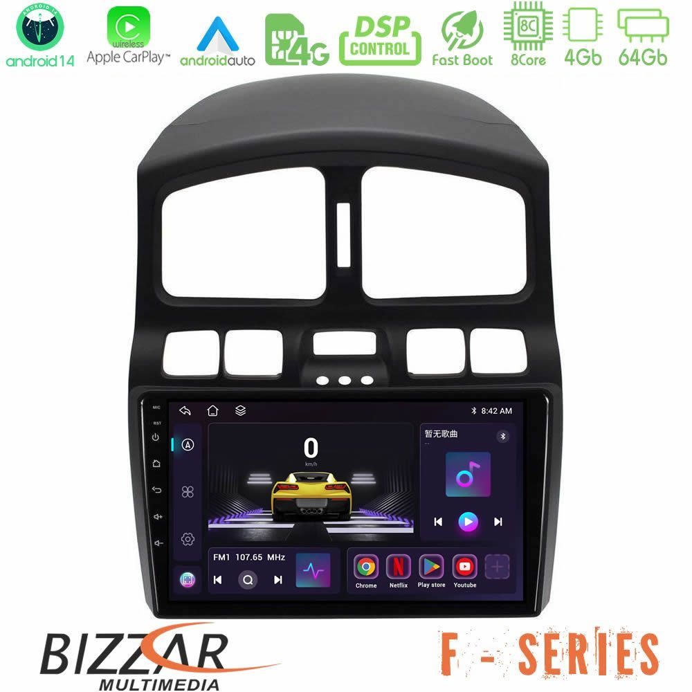 Bizzar F Series 8Core Android14 4+64GB Hyundai Santa Fe 2000-2006 Navigation Multimedia Tablet 9" Με Carplay & Android Auto