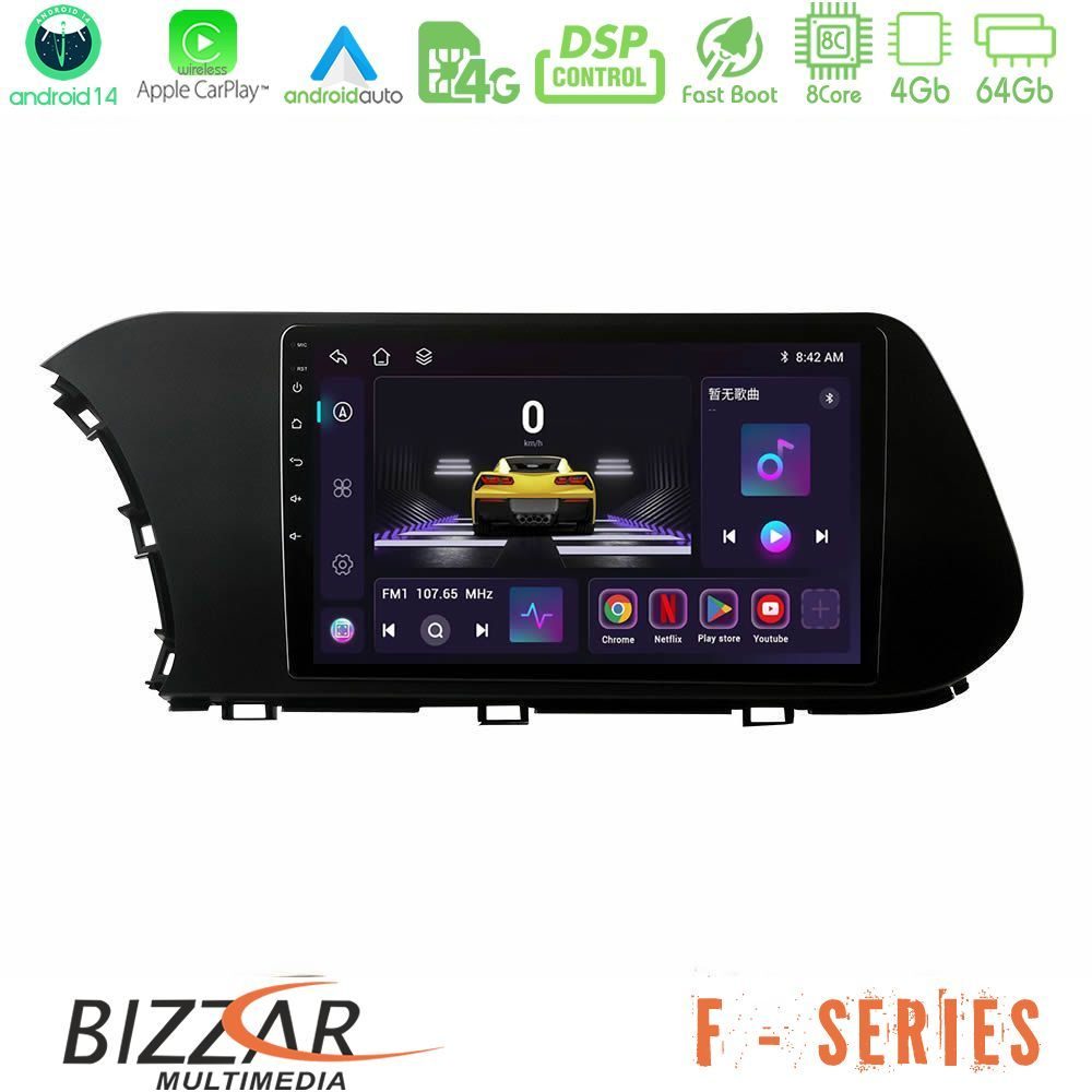 Bizzar F Series 8Core Android14 4+64GB  Hyundai i20 2021-2023 Navigation Multimedia Tablet 10" Με Carplay & Android Auto