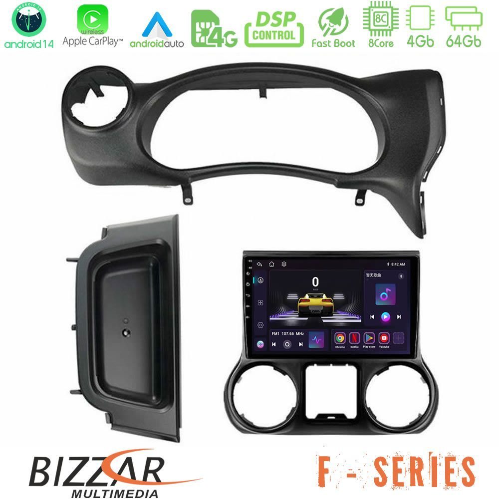 Bizzar F Series 8Core Android14 4+64GB  Jeep Wrangler 2014-2017 Navigation Multimedia Tablet 10" Με Carplay & Android Auto