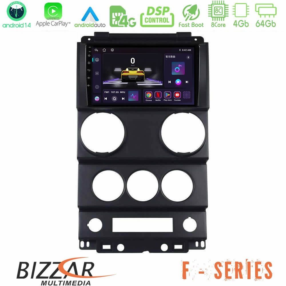 Bizzar F Series 8Core Android14 4+64GB  Jeep Wrangler 2Door 2008-2010 Navigation Multimedia Tablet 9" Με Carplay & Android Auto