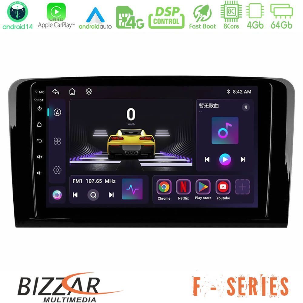 Bizzar F Series 8Core Android14 4+64GB  Mercedes ML/GL Class Navigation Multimedia Tablet 9" Με Carplay & Android Auto