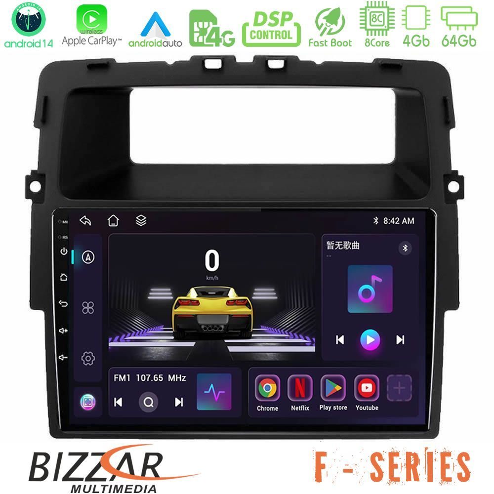Bizzar F Series 8Core Android14 4+64GB  Renault/Nissan/Opel Navigation Multimedia Tablet 10" Με Carplay & Android Auto