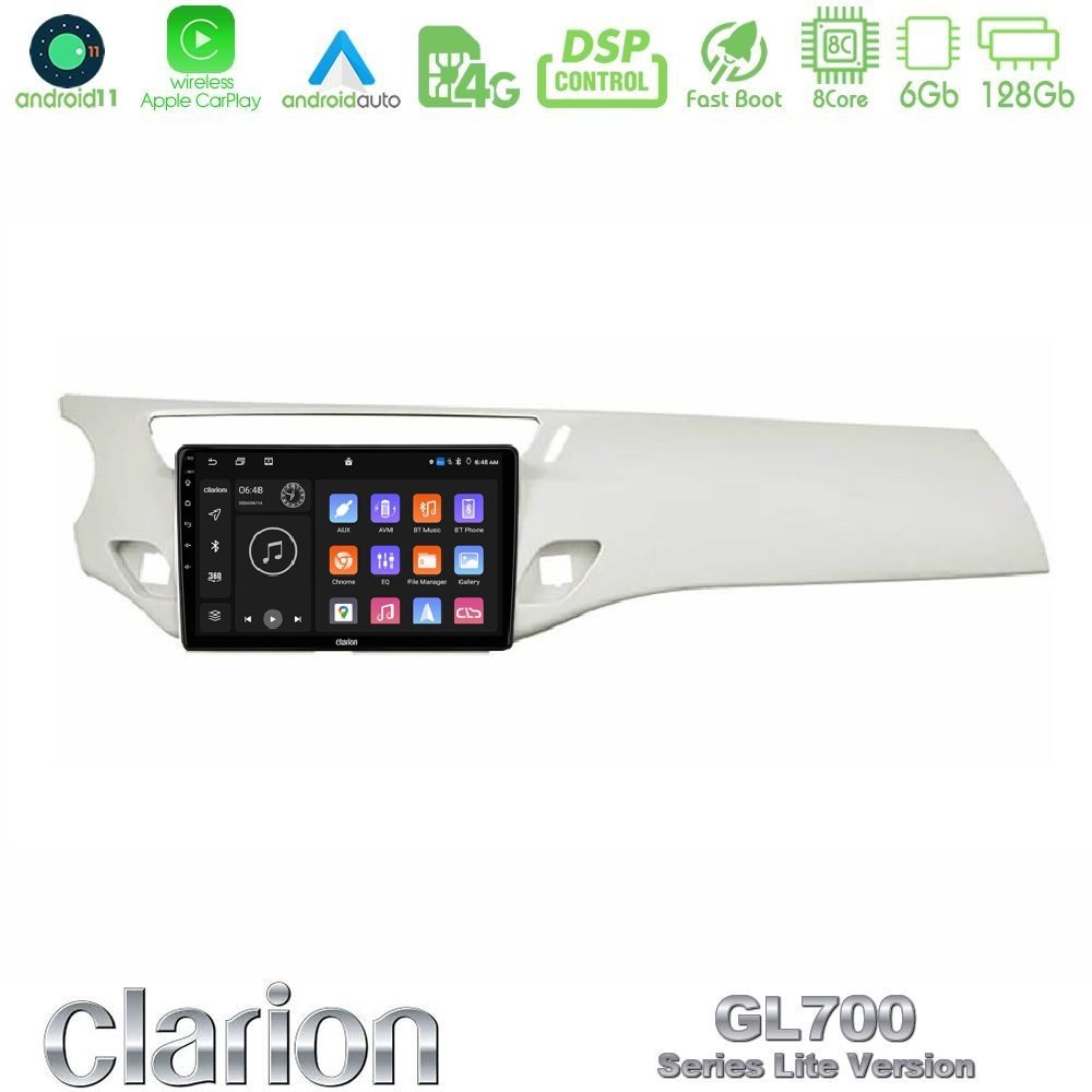 Clarion GL700 Lite Series 8Core Android11 6+128GB Citroen C3 2009-2016 Navigation Multimedia Tablet 9" Με Carplay & Android Auto