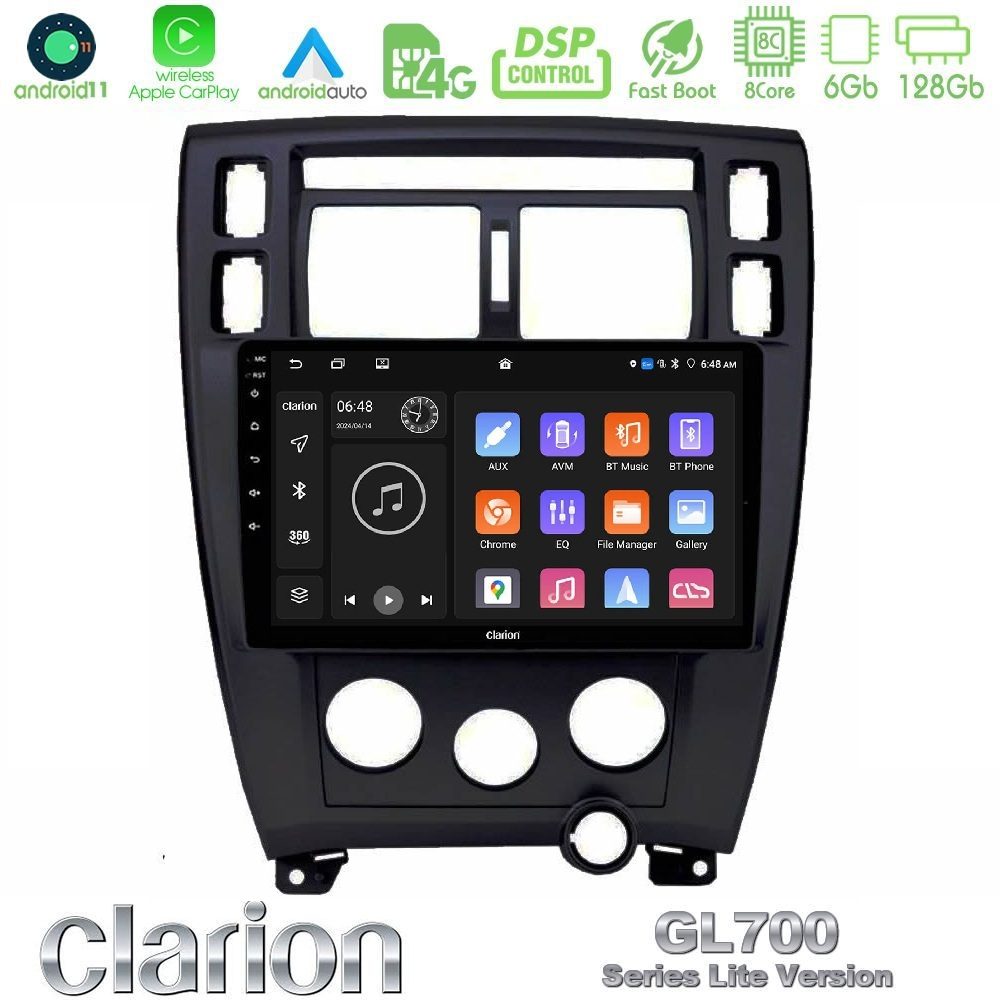 Clarion GL700 Lite Series Hyundai Tucson 2006 – 2013 8Core Android11 6+128GB Navigation Multimedia Tablet 10" Με Carplay & Android Auto Με Carplay & Android Auto