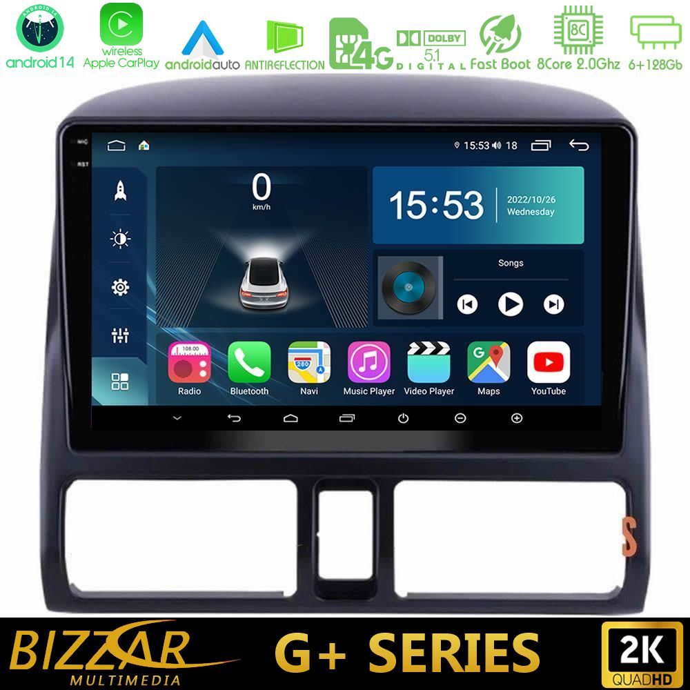 Bizzar G+ Series Honda CRV 2002-2006 8core Android14 6+128GB Navigation Multimedia Tablet 9"