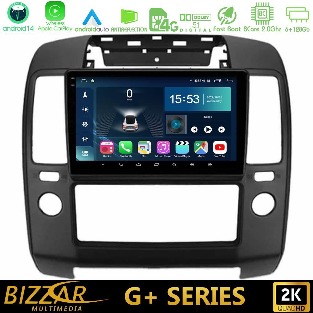 Bizzar G+ Series Nissan Navara 8core Android14 6+128GB Navigation Multimedia Tablet 9"