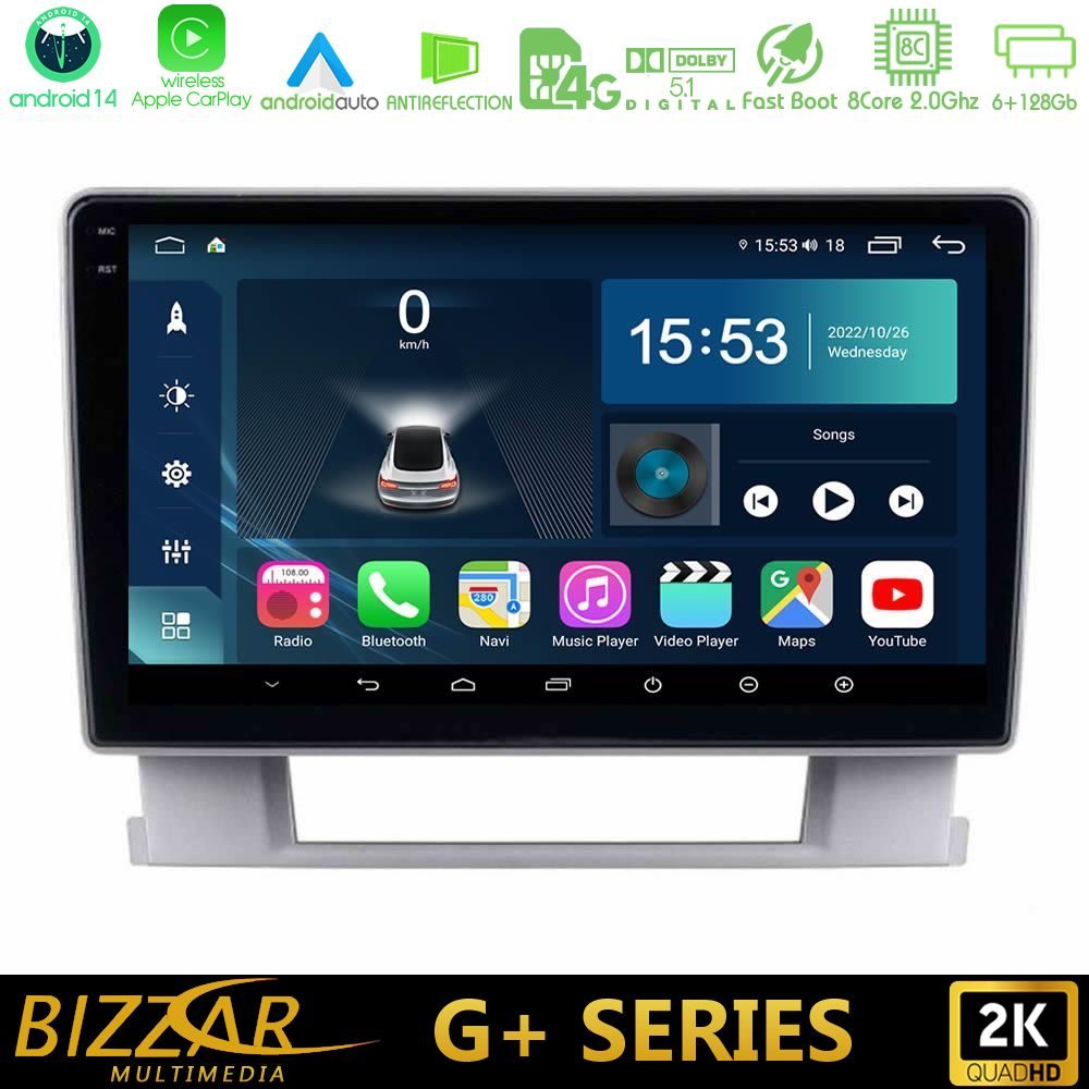Bizzar G+ Series Opel Astra J 2010-2014 8core Android14 6+128GB Navigation Multimedia Tablet 9"