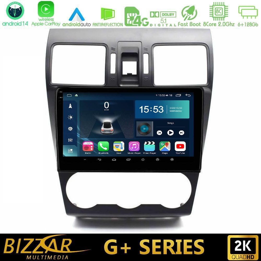Bizzar G+ Series Subaru Forester 2015-2018 8core Android14 6+128GB Navigation Multimedia Tablet 9"