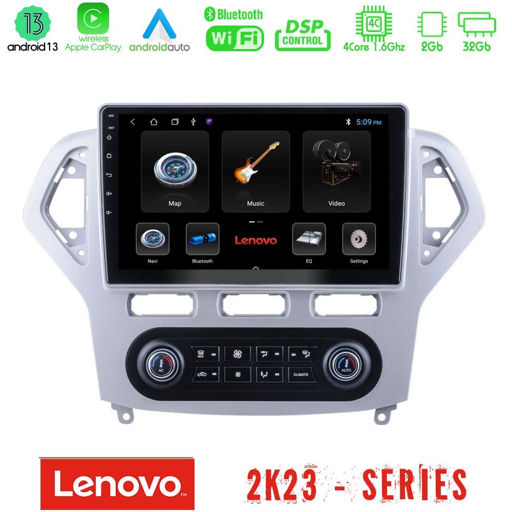 Lenovo Car Pad Ford Mondeo 2007-2011 (Auto A/C) 4Core Android 13 2+32GB Navigation Multimedia Tablet 10"