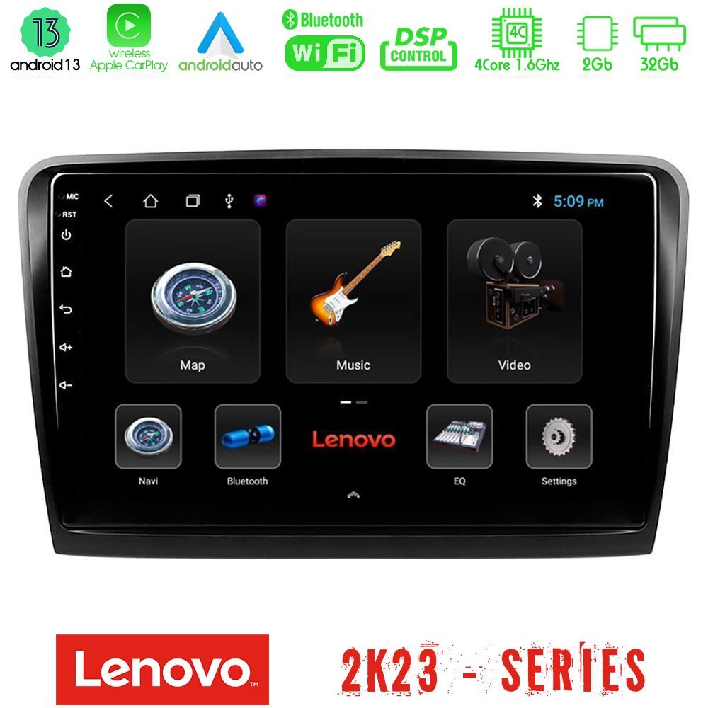 Lenovo Car Pad Skoda Superb 2008-2015 4Core Android 13 2+32GB Navigation Multimedia Tablet 10"