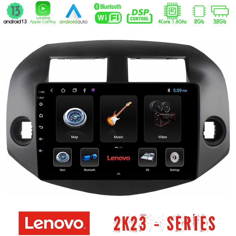 Lenovo Car Pad Toyota Rav4 2006-2012 4Core Android 13 2+32GB Navigation Multimedia Tablet 10"