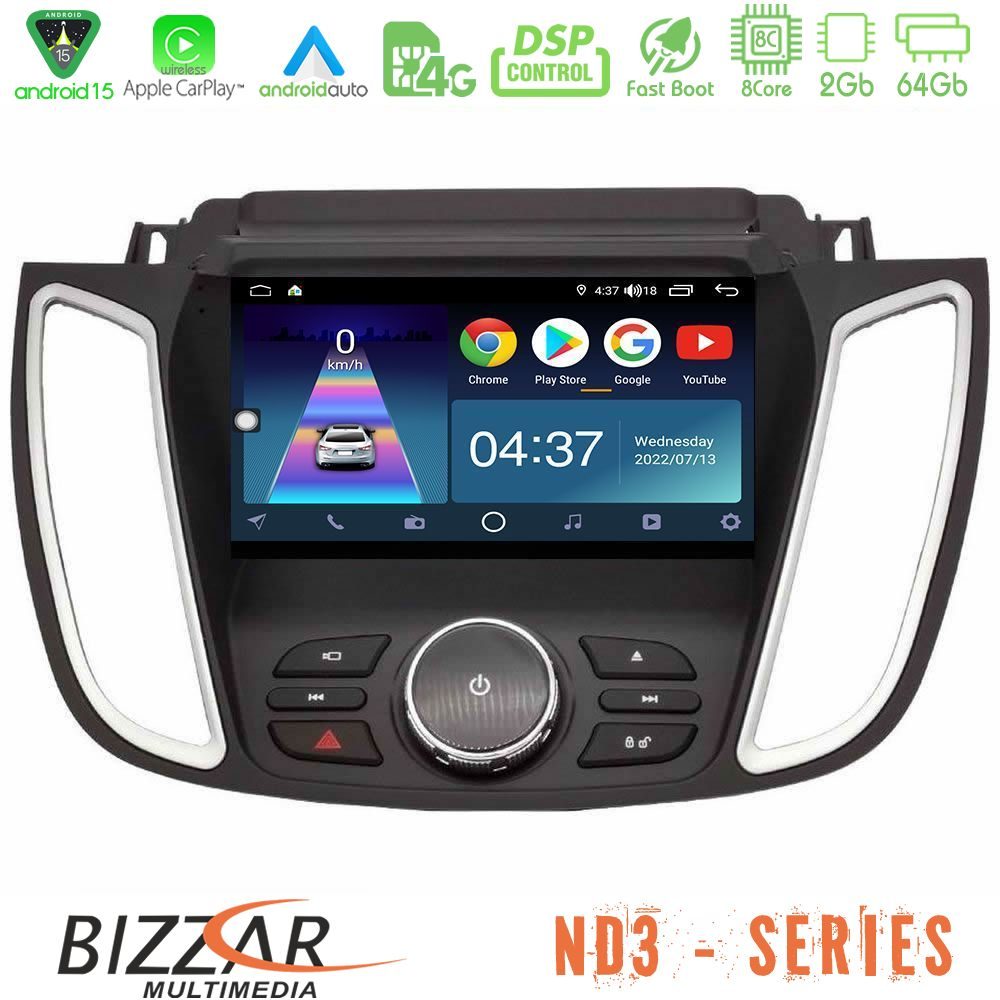 Bizzar ND3 Series 8Core Android15 2+64GB  Ford Kuga/C-Max 2013-2019 Navigation Multimedia Tablet 9"