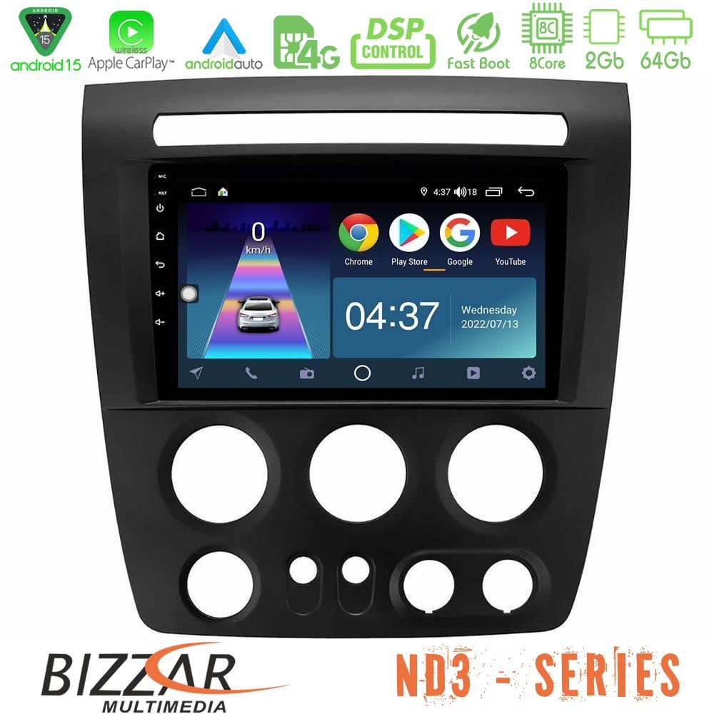 Bizzar ND3 Series 8Core Android15 2+64GB  Hummer H3 2005-2009 Navigation Multimedia Tablet 9"