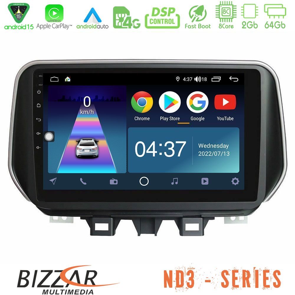 Bizzar ND3 Series 8Core Android15 2+64GB  Hyundai ix35 Navigation Multimedia Tablet 10"