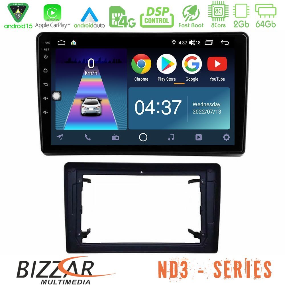 Bizzar ND3 Series 8Core Android15 2+64GB  Chrysler / Dodge / Jeep Navigation Multimedia Tablet 10"