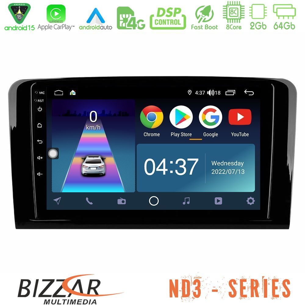 Bizzar ND3 Series 8Core Android15 2+64GB  Mercedes ML/GL Class Navigation Multimedia Tablet 9"