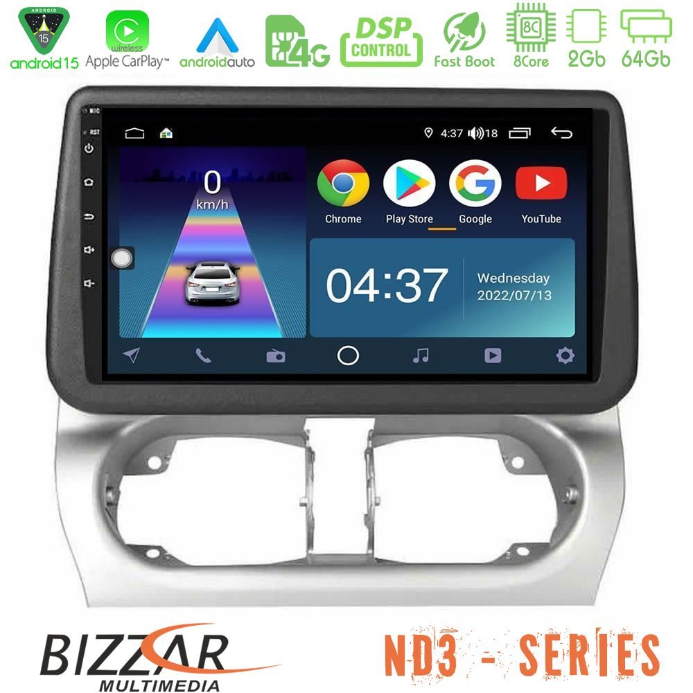 Bizzar ND3 Series 8Core Android15 2+64GB  Opel Corsa C/Combo C Navigation Multimedia Tablet 9"