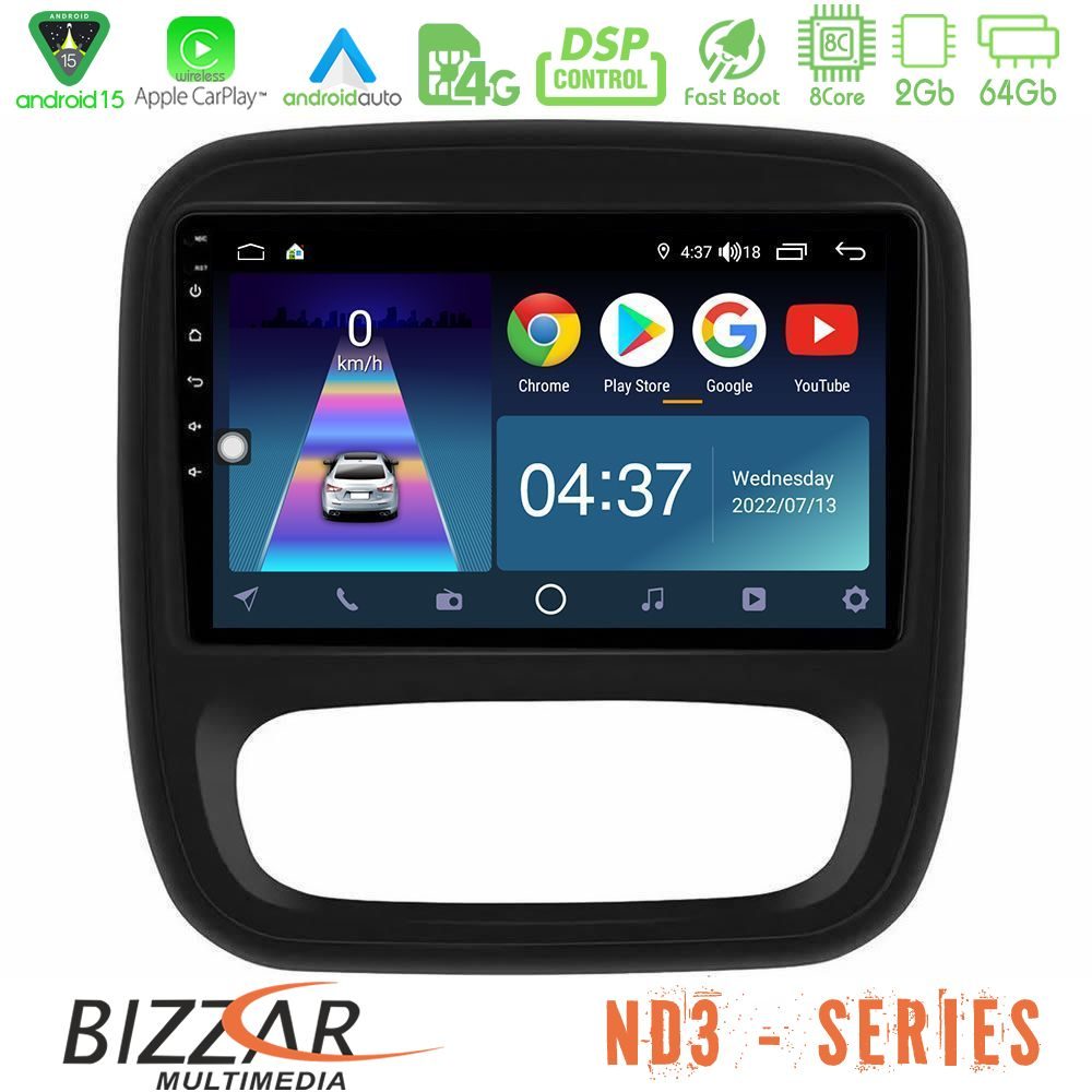 Bizzar ND3 Series 8Core Android15 2+64GB  Renault/Nissan/Opel/Fiat Navigation Multimedia Tablet 9"
