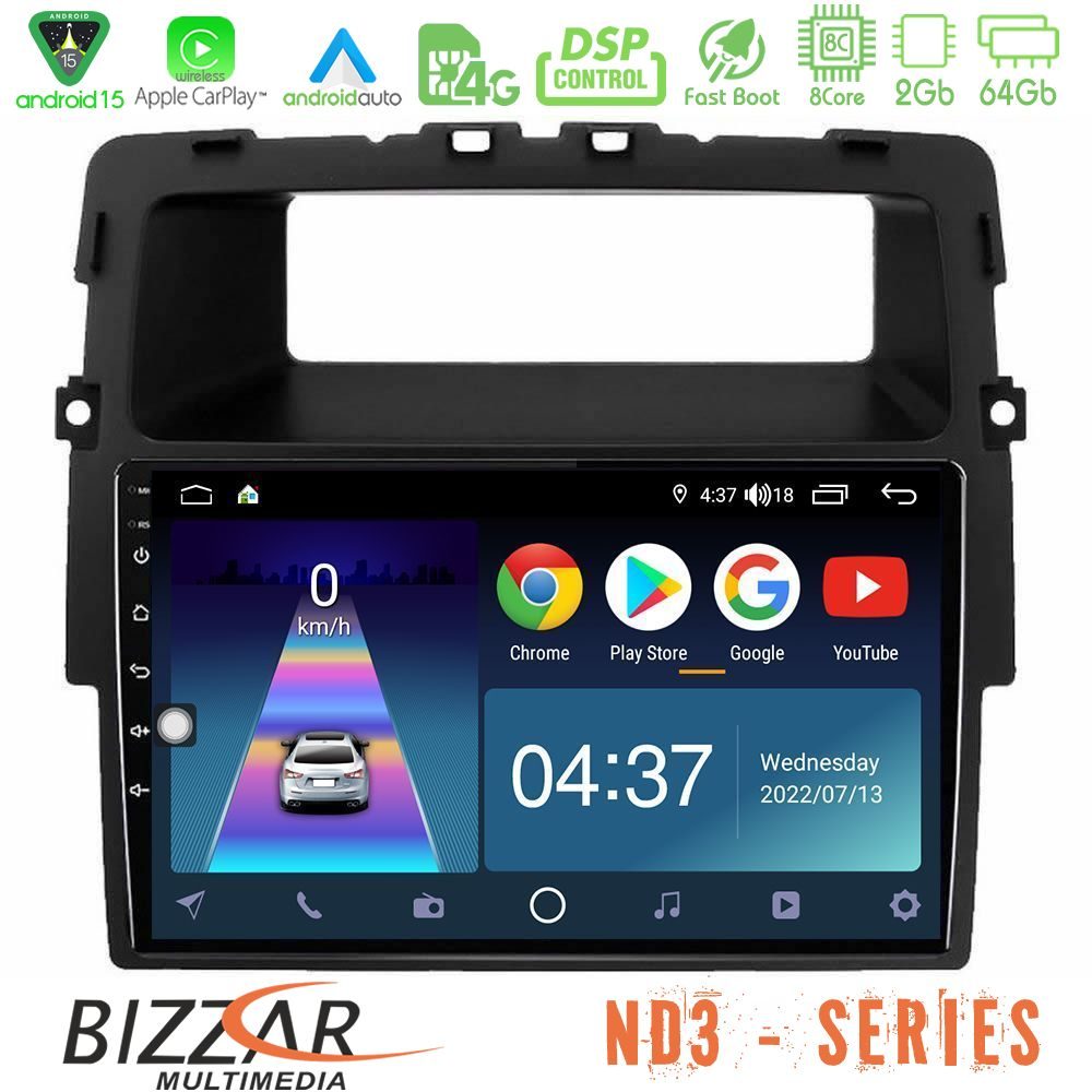 Bizzar ND3 Series 8Core Android15 2+64GB  Renault/Nissan/Opel Navigation Multimedia Tablet 10"