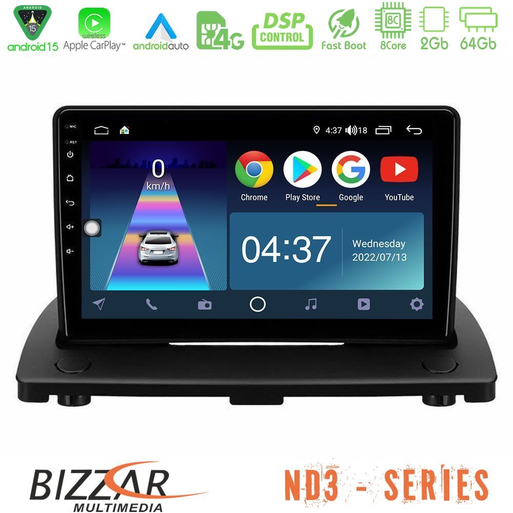 Bizzar ND3 Series 8Core Android15 2+64GB  Volvo XC90 2006-2014 Navigation Multimedia Tablet 9"