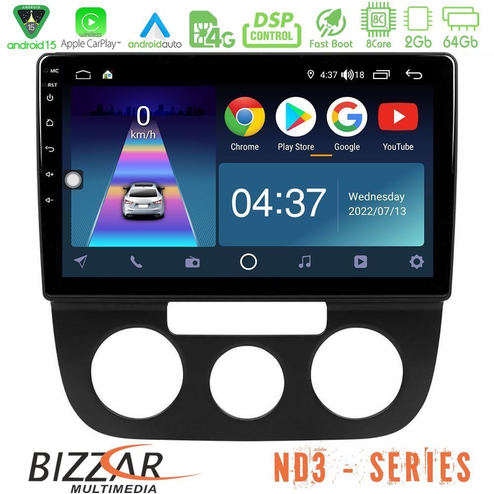 Bizzar ND3 Series 8Core Android15 2+64GB  VW Jetta Navigation Multimedia Tablet 10"