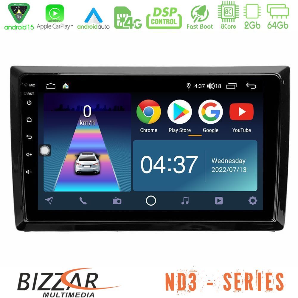 Bizzar ND3 Series 8Core Android15 2+64GB  VW Beetle Navigation Multimedia Tablet 9"