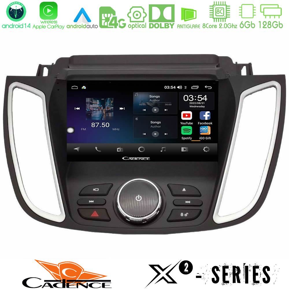Cadence X2 Series 8Core Android14 6+128GB  Ford Kuga/C-Max 2013-2019 Navigation Multimedia Tablet 9"