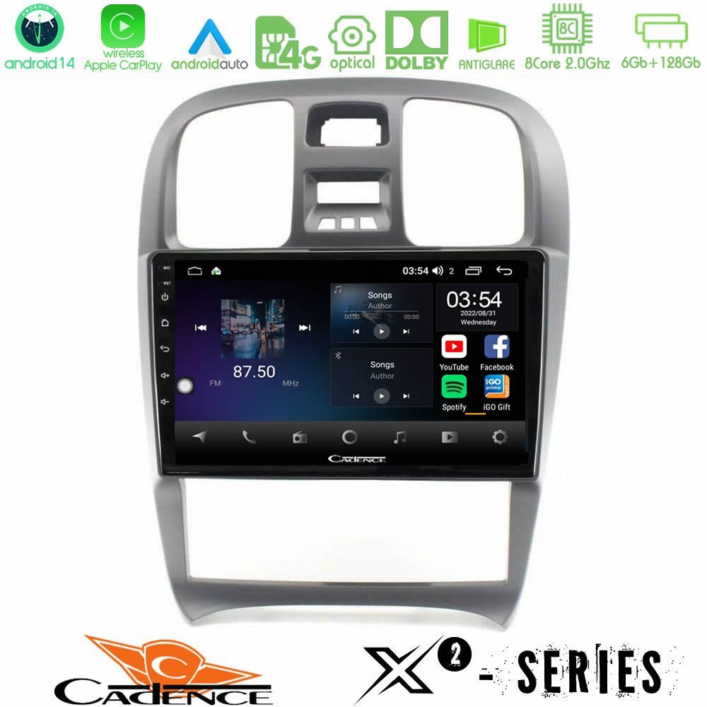Cadence X2 Series 8Core Android14 6+128GB Hyundai Sonata 2001-2005 Navigation Multimedia Tablet 9"