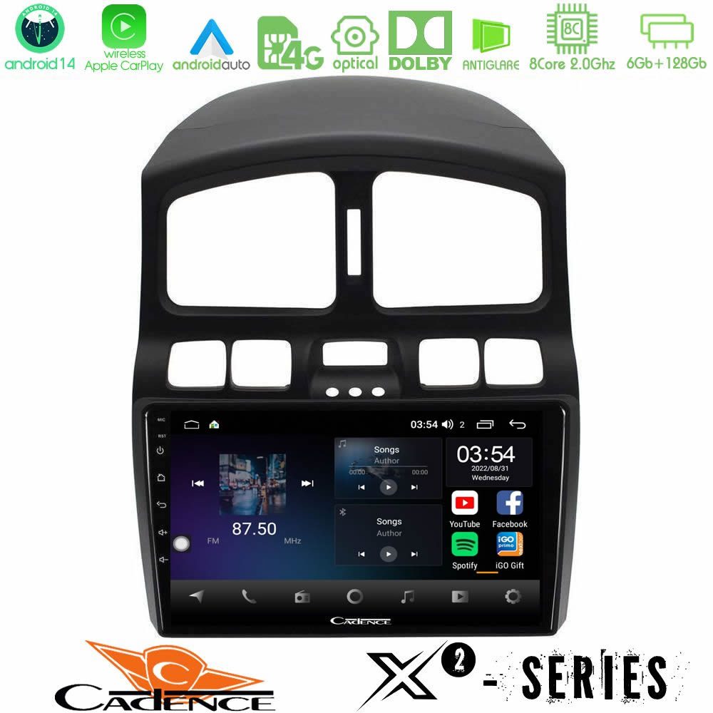 Cadence X2 Series 8Core Android14 6+128GB Hyundai Santa Fe 2000-2006 Navigation Multimedia Tablet 9"