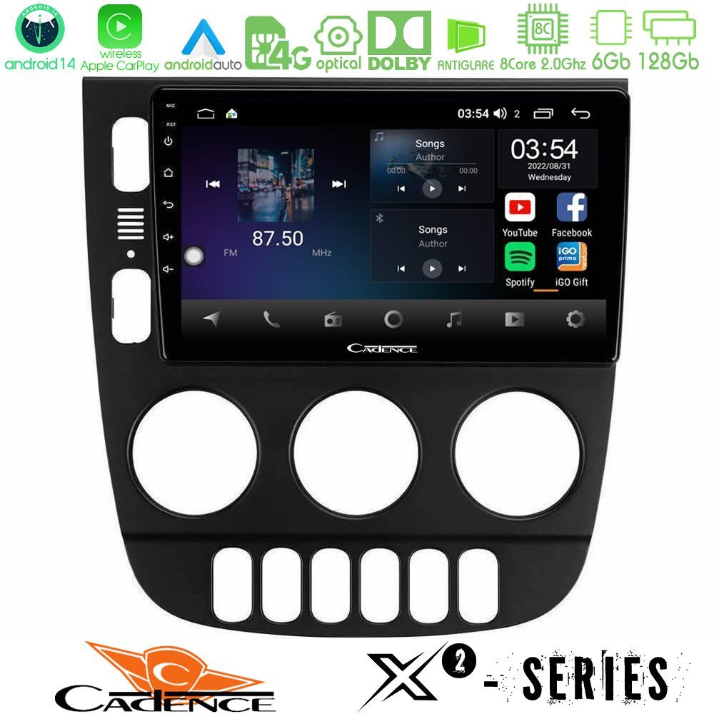 Cadence X2 Series 8Core Android14 6+128GB  Mercedes ML Class 1998-2005 Navigation Multimedia Tablet 9"