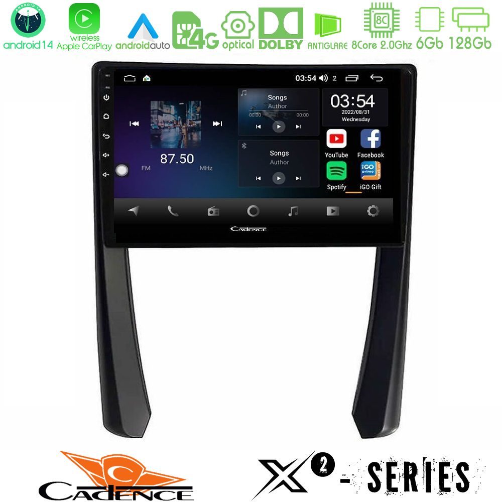 Cadence X2 Series 8Core Android14 6+128GB  Porsche 911/Cayman/Boxster Navigation Multimedia Tablet 9"