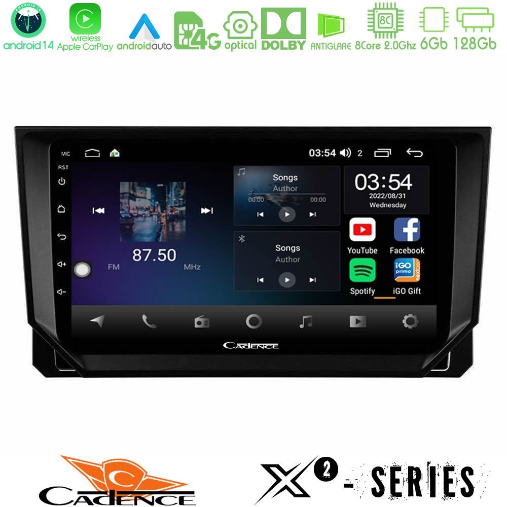Cadence X2 Series 8Core Android14 6+128GB  Seat Arona/Ibiza Navigation Multimedia Tablet 9"