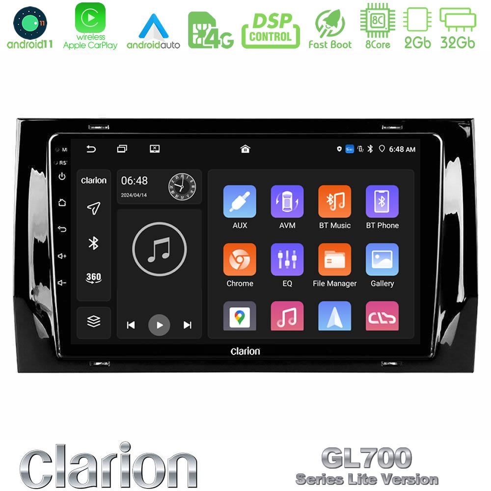 Clarion GL700 Lite Series 8Core Android11 2+32GB Skoda Kodiaq/Karoq 2017-> Navigation Multimedia Tablet 10" Με Carplay & Android Auto