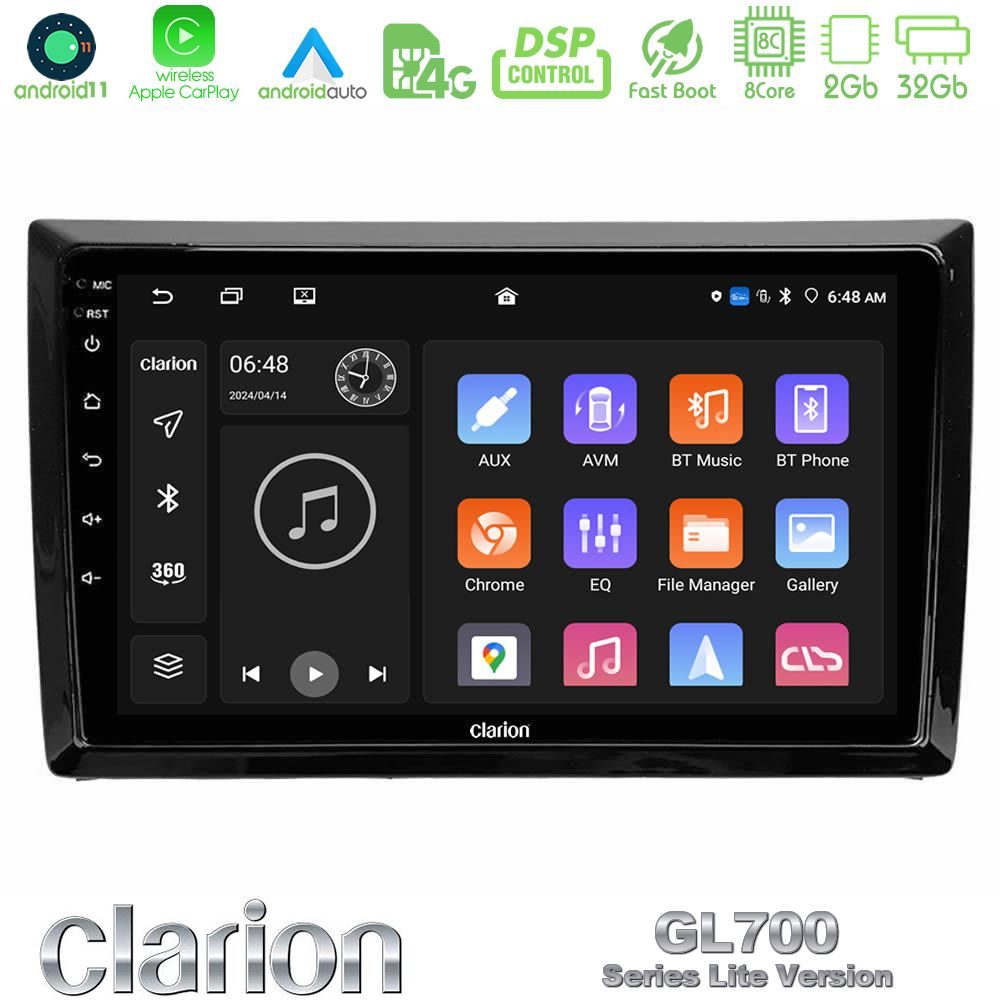 Clarion GL700 Lite Series 8Core Android11 2+32GB VW Beetle Navigation Multimedia Tablet 9" Με Carplay & Android Auto